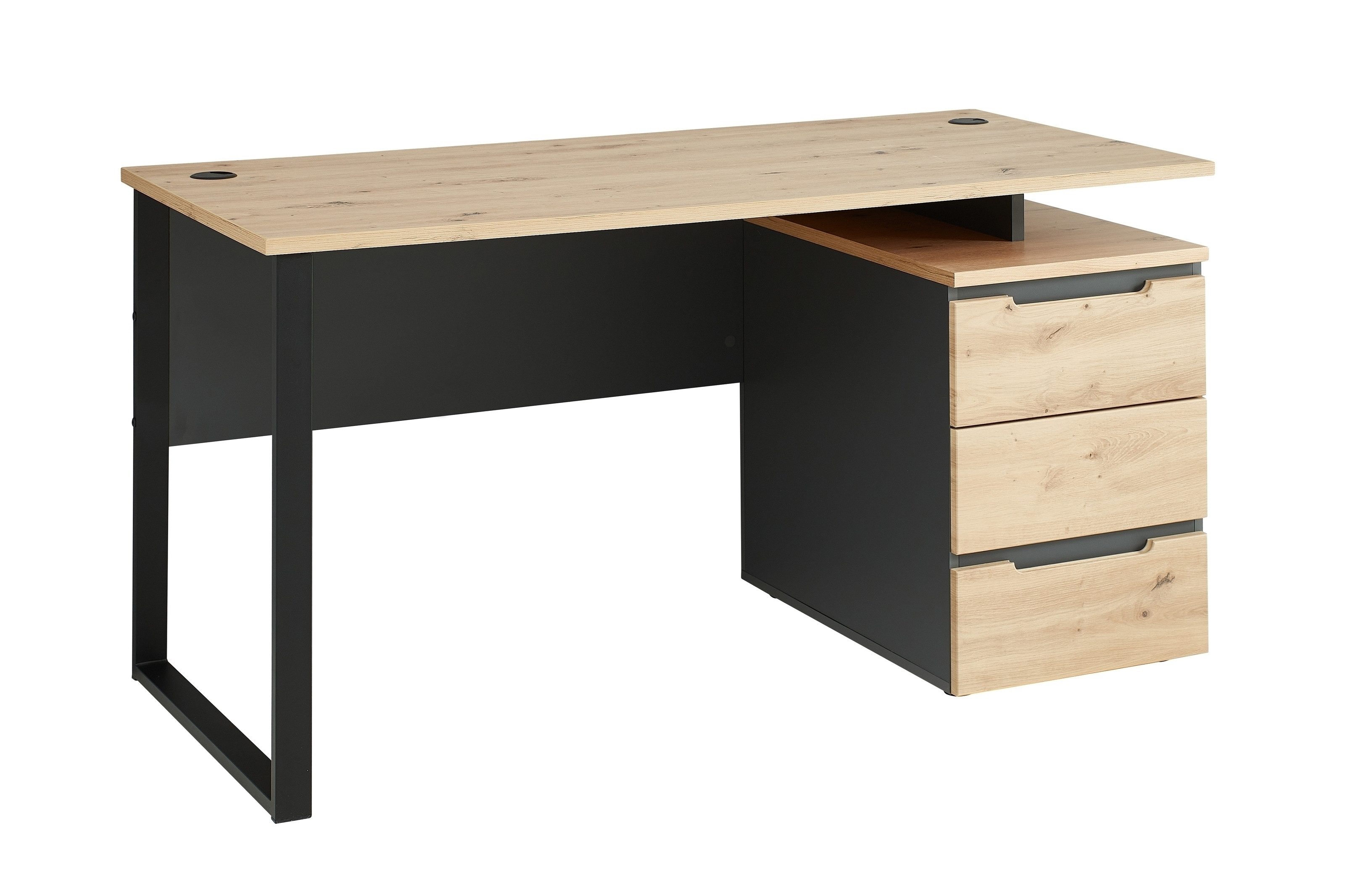 freiraum Schreibtisch Memphis, in Artisan Eiche Dekor / Graphit - 150x77x73 (BxHxT)
