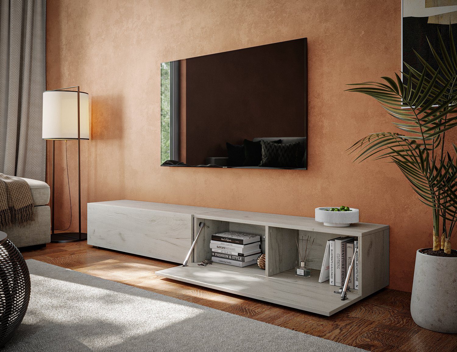 Platan Room Lowboard, Fernsehschrank 105/140/160/210/280cm breit günstig online kaufen