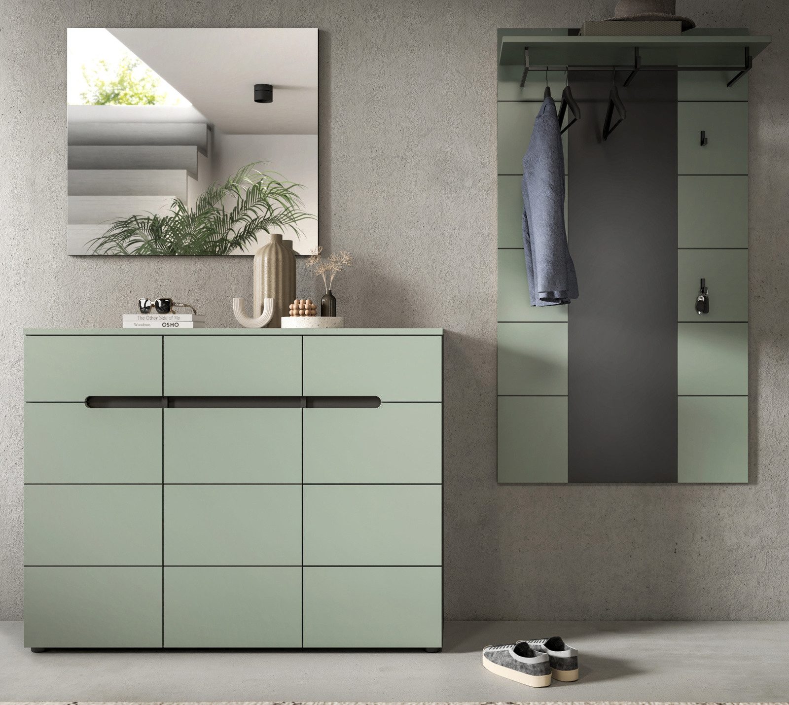 Inn.Furn Garderoben-Set Cooper, (Flurgarderobe in Salbei günstig online kaufen