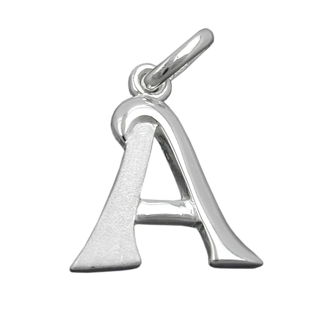 Buchstabenanhänger Anhänger Buchstabe A aus 925 Silber 15 x 13 mm inklusive Schmuckbox