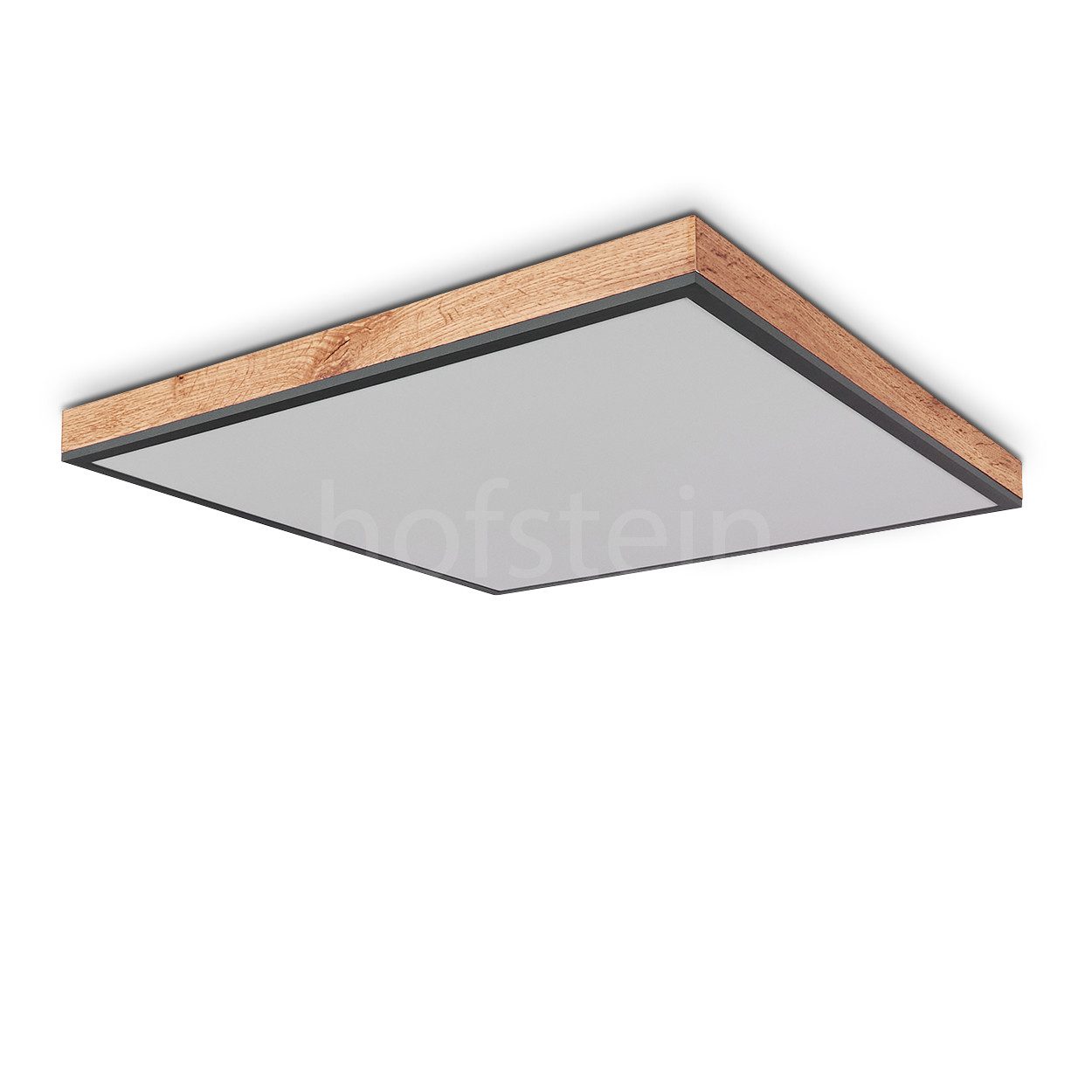 hofstein Deckenleuchte »Vacil« eckige Deckenlampe aus Metall und MDF, Schwarz/Weiß/Holzoptik, 3000 Kelvin, 36 Watt, 3200 Lumen