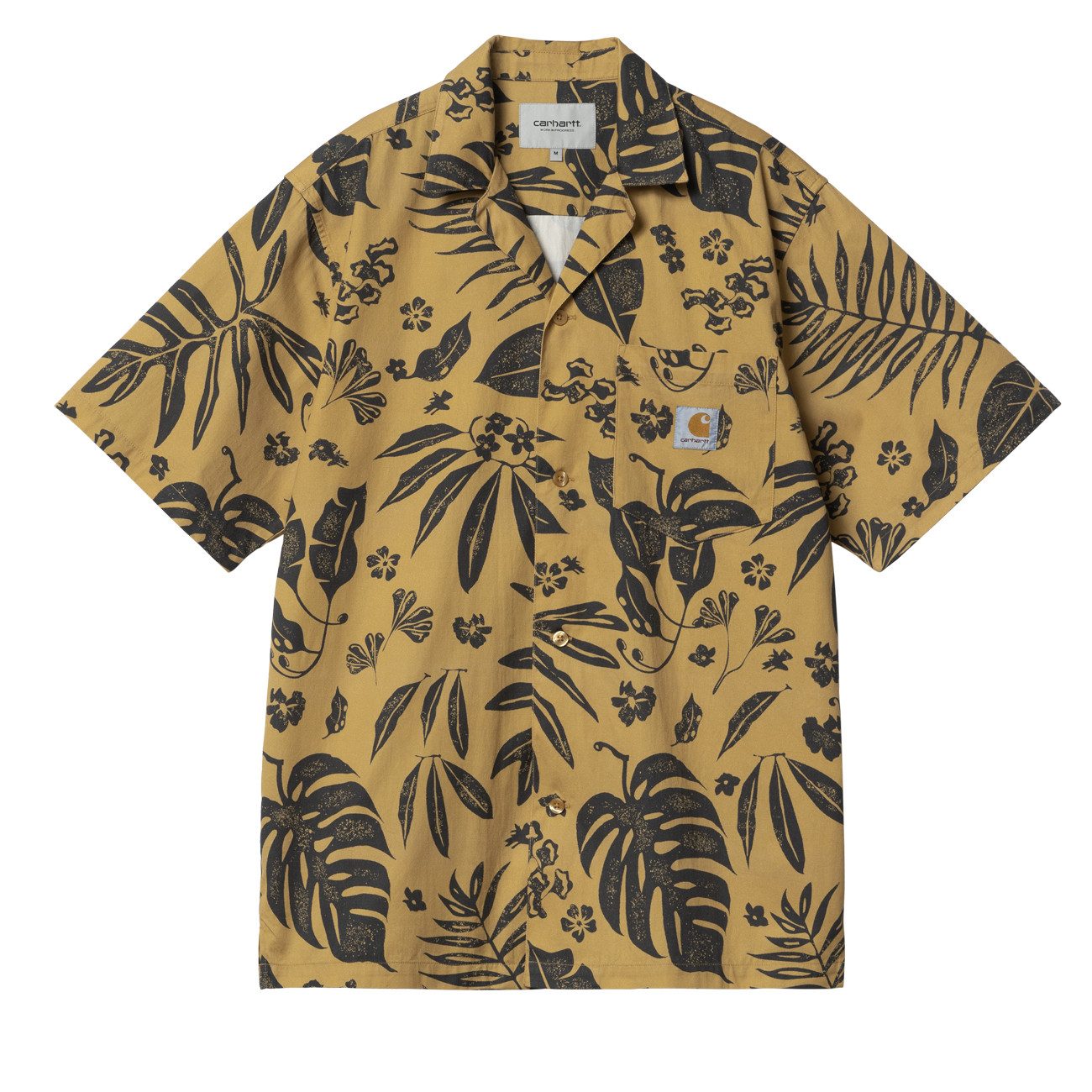 Carhartt WIP Kurzarmhemd Carhartt WIP S/S Woodblock Shirt Herren Woodblock Print Bourbon