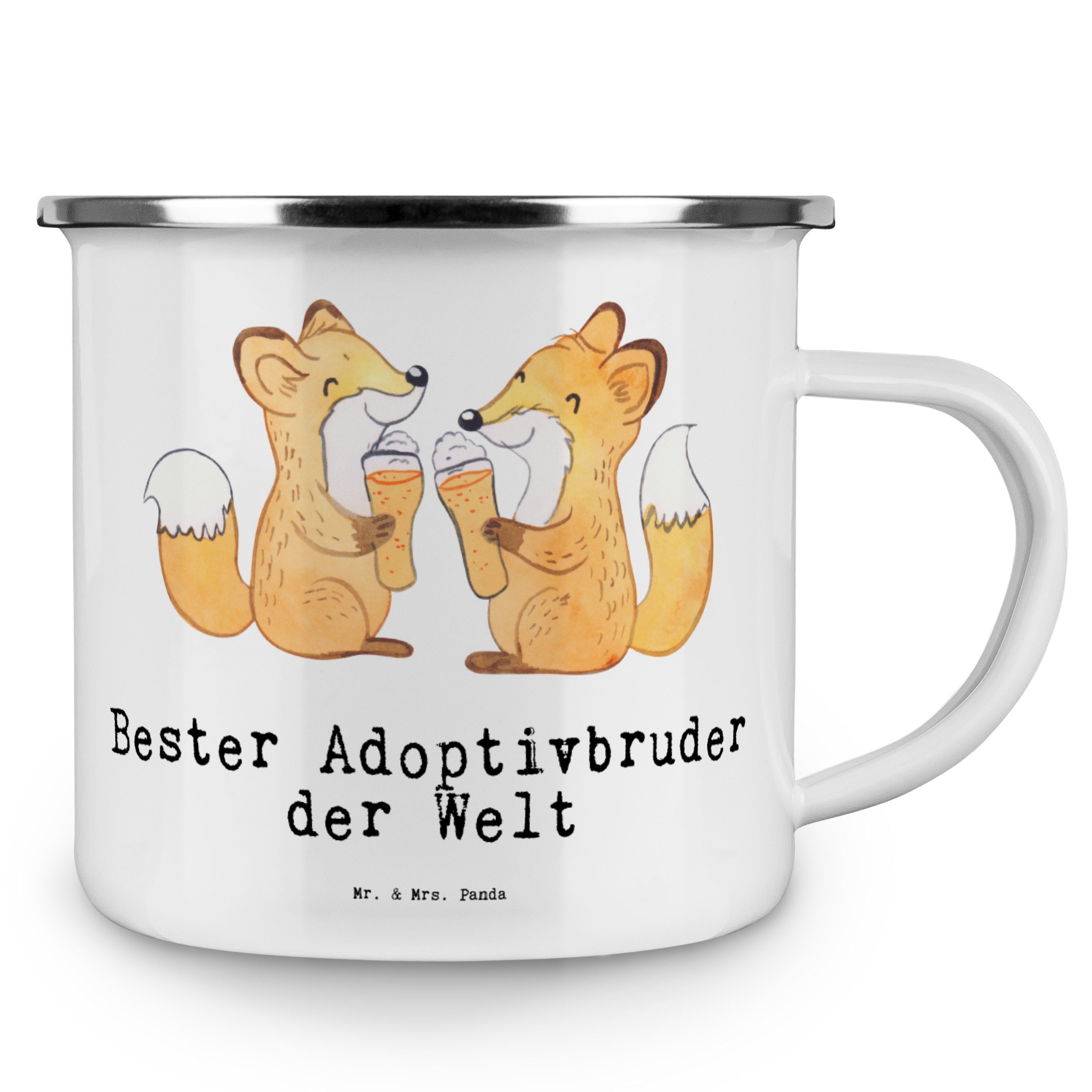 Welt Geburtstag, Mrs. Adoptivbruder Geschenk, & Becher Emaille Mr. - Panda der Ca, Weiß Bester - Fuchs