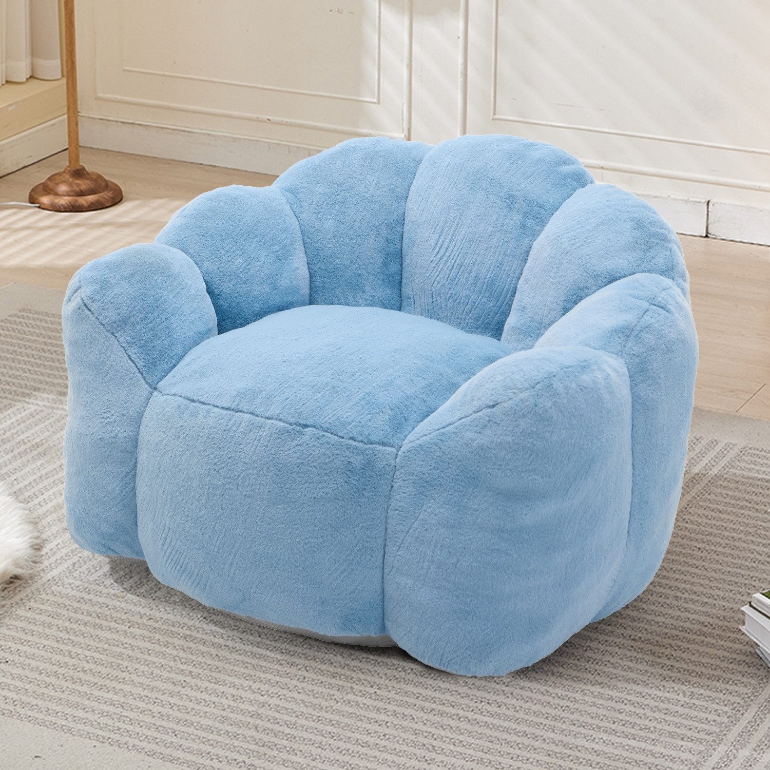 ANYSUN Sofa Kompakt-Sofa aus Lotus-förmiges,Einzelstuhl,Lounge-Sessel, Sitzsitz für Erwachsene, mit Kurzflor-Griffzug, Ohne Montage sofort,geeignet für Wohnzimmer, Schlafzimmer