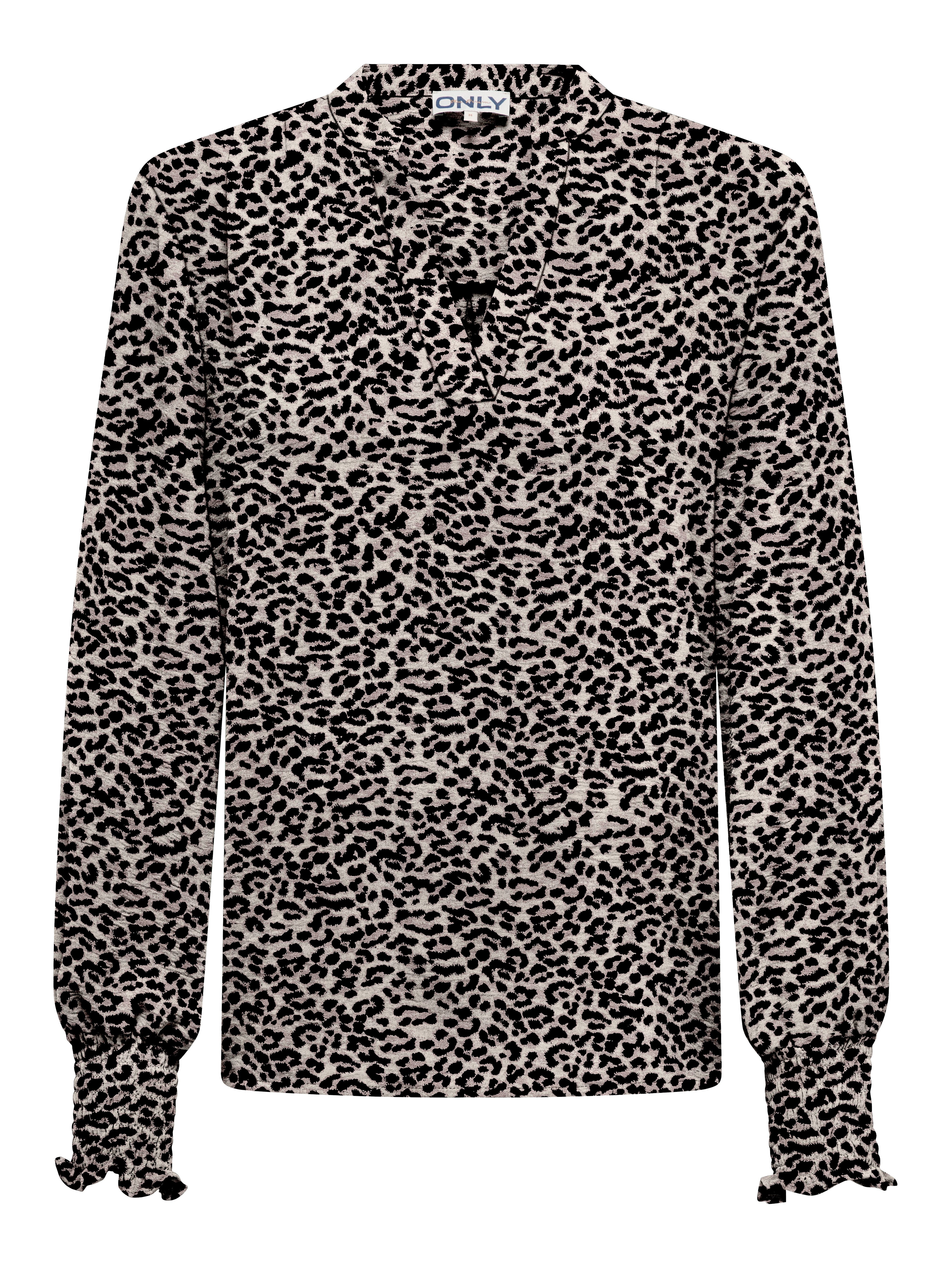 ONLY Blusenshirt ONLMETTE V-NECK LS SMOCK TOP NOOS WVN Kunstfaser, regular fit