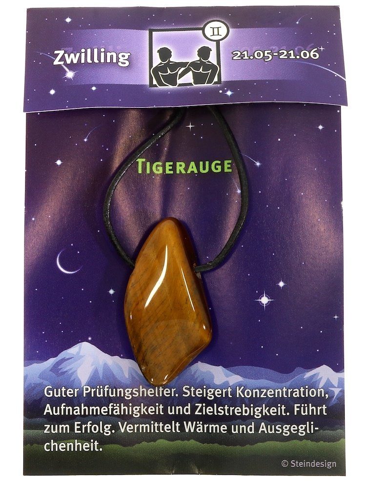 Adelia´s Kettenanhänger Tigerauge Silber Edelstein Anhänger, Steinschmuck ist Naturschmuck