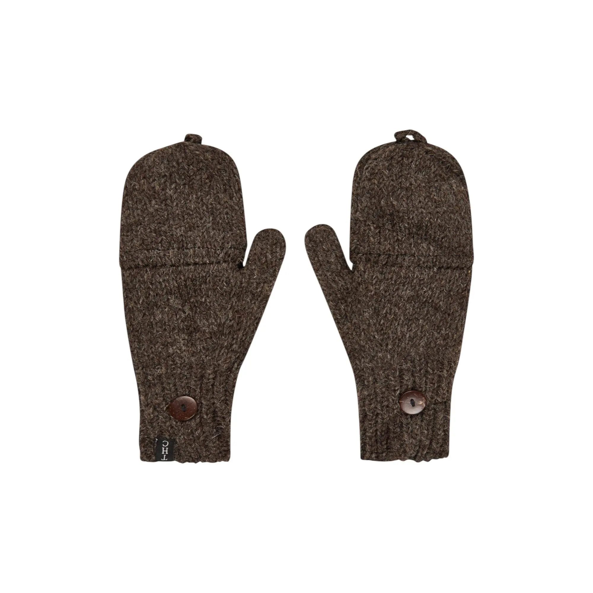 THC Natural Line Strickhandschuhe THC Klapphandschuhe 506 braun (1-St., 1 Paar) abklappbare Fingerspitzen