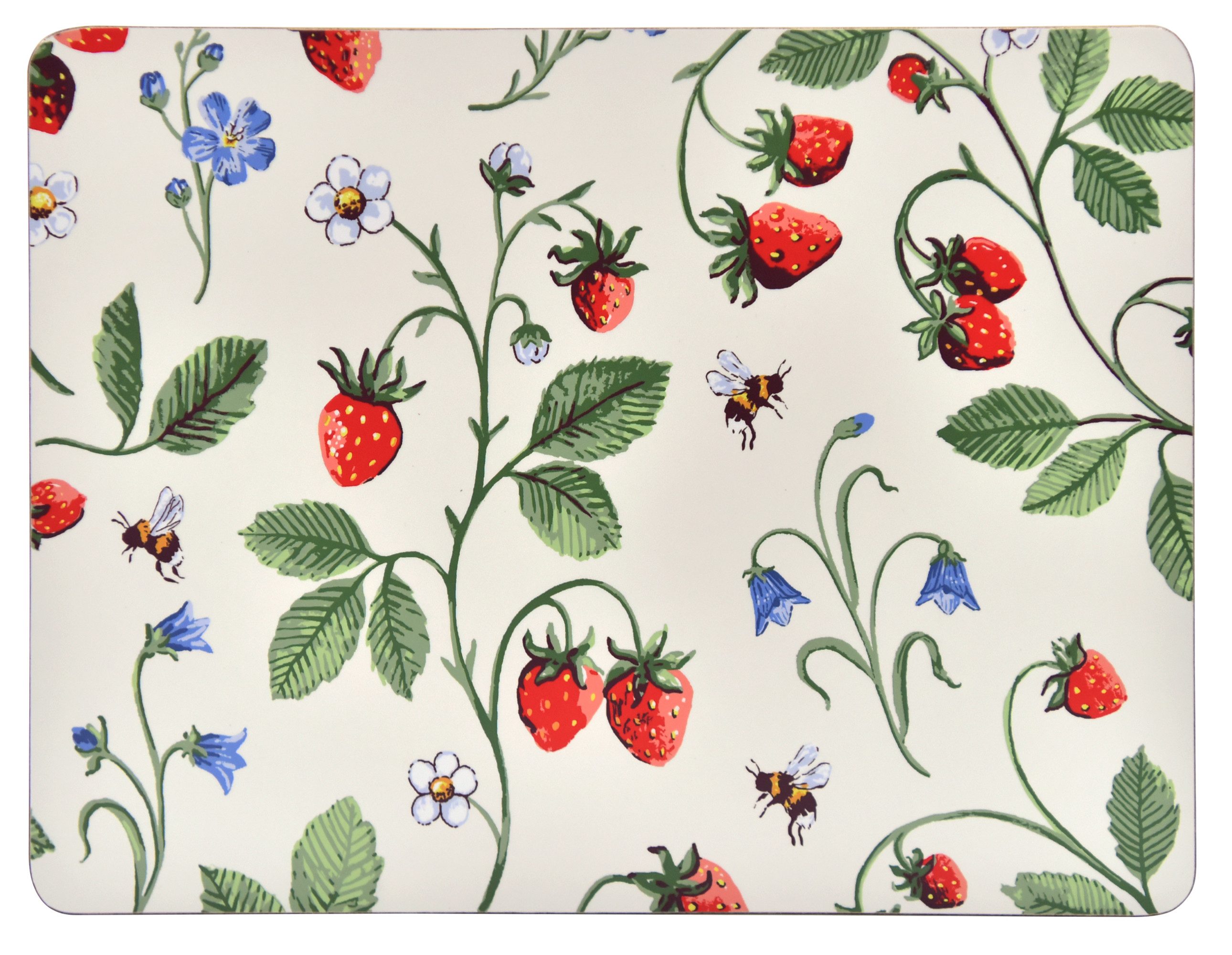 Ulster Weavers Platzset Strawberry Patch, (4-St., 4-teilig), Tischset Korkunterseite hitzebeständig abwaschbar ca.21x29x0,5cm