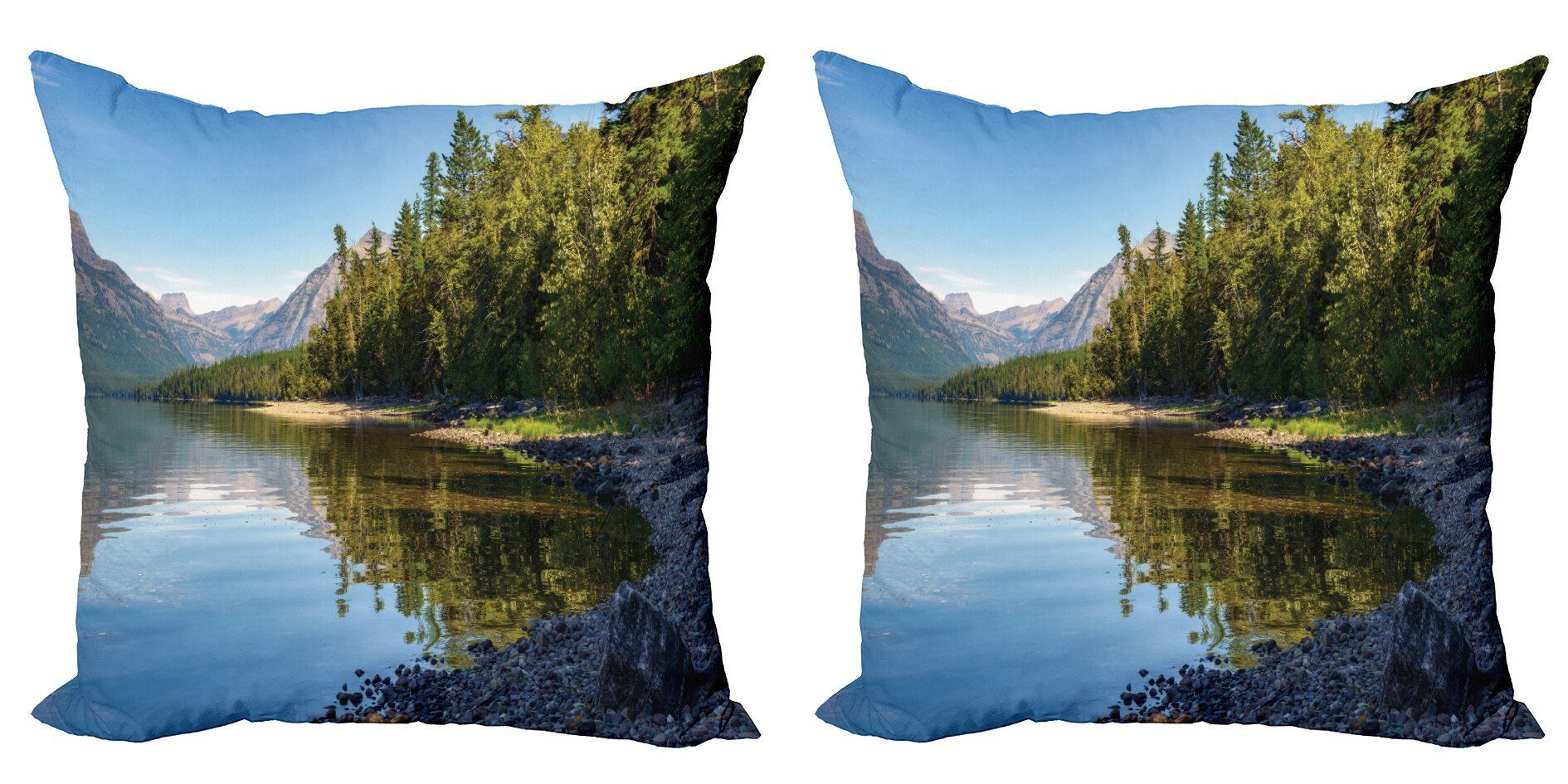 Kissenbezüge Modern Accent Glacier Forest Doppelseitiger Stück), Abakuhaus Digitaldruck, lake (2 Nationalpark