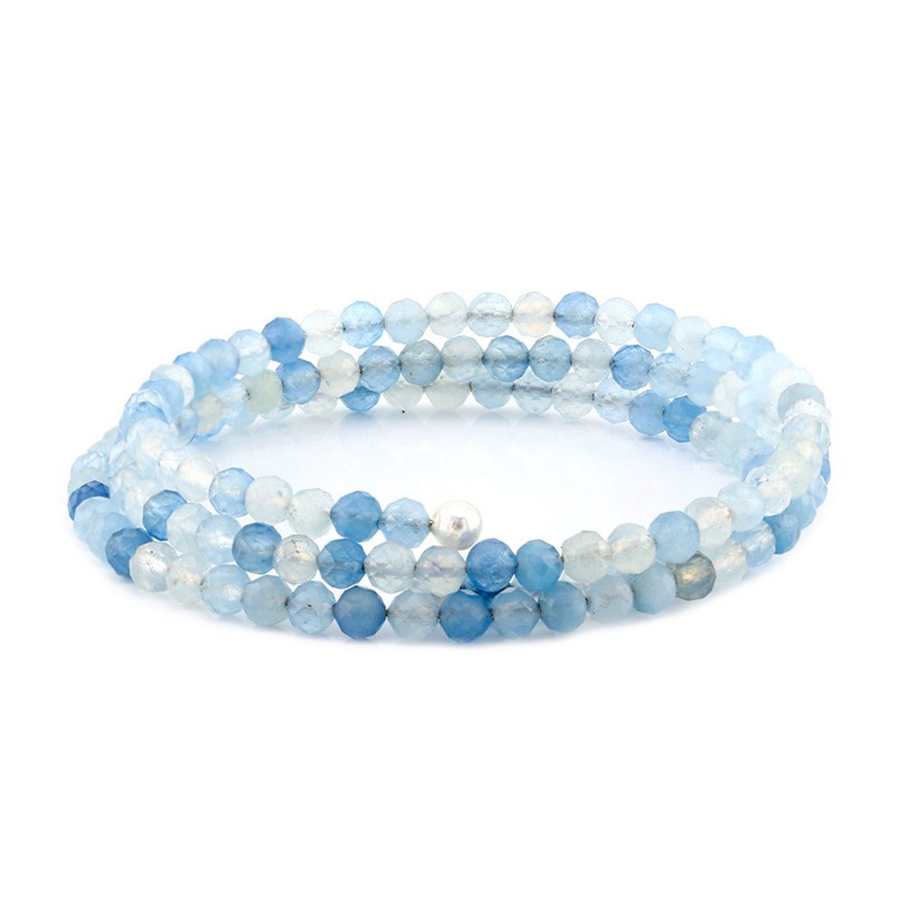 Cavill Perlenarmband Aquamarin Armreif aus Stahl, 58,06 ct facettierte Beads, Perlen (1-tlg)