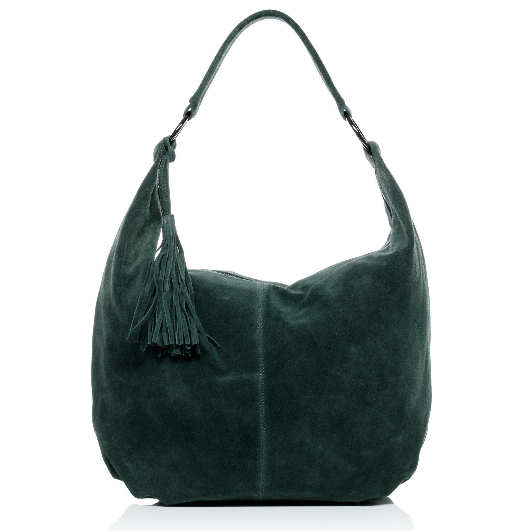 BACCINI Beuteltasche »SELINA«, Beuteltasche Hobo Bag Umhängetasche echt Leder  Handtasche Damen Schultertasche groß, hochwertige Damenhandtasche Leder  Naturlederhandtaschen Damen Handtasche groß Taschen aus Wildleder grün