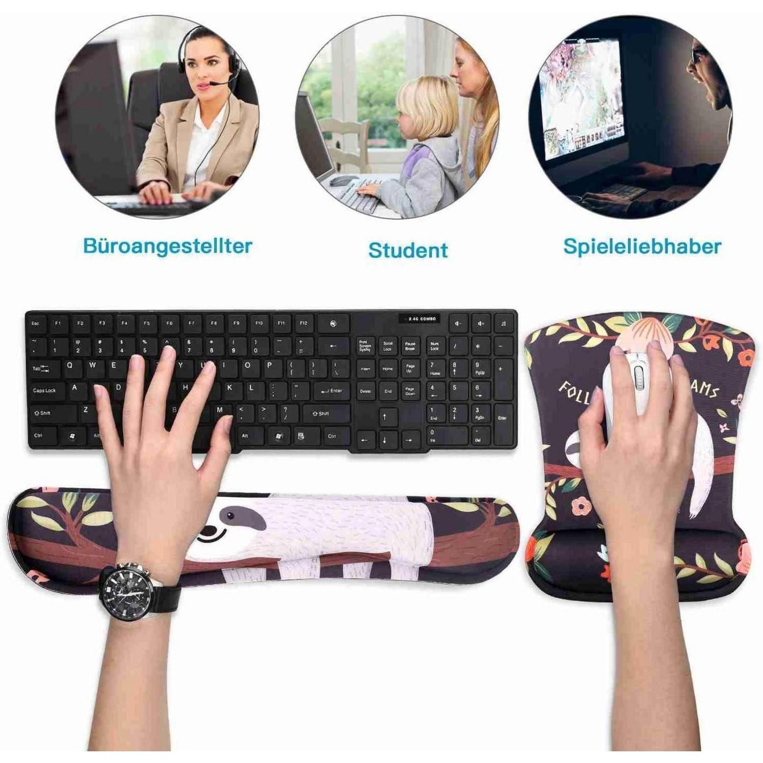 LuxusKollektion Mauspad Mauspad ergonomisch Gelkissen Handauflage Tastatur Set MC-310