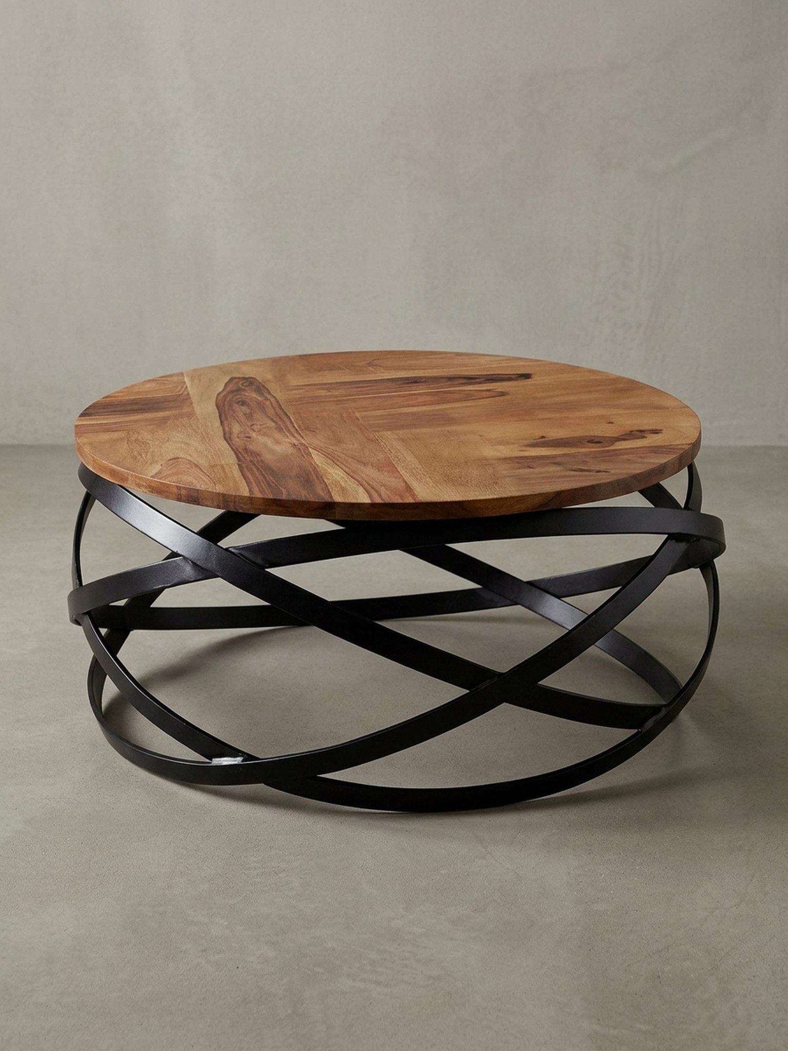 KADIMA DESIGN Couchtisch Couchtisch MANUR 60x30x60 cm Massivholz Metall Sofatisch Wohnzimmer (Holztisch Kaffeetisch Massiv, Tisch Wohnzimmer), Design Wohnzimmertisch Rund, Stubentisch Industrial Braun, Designer