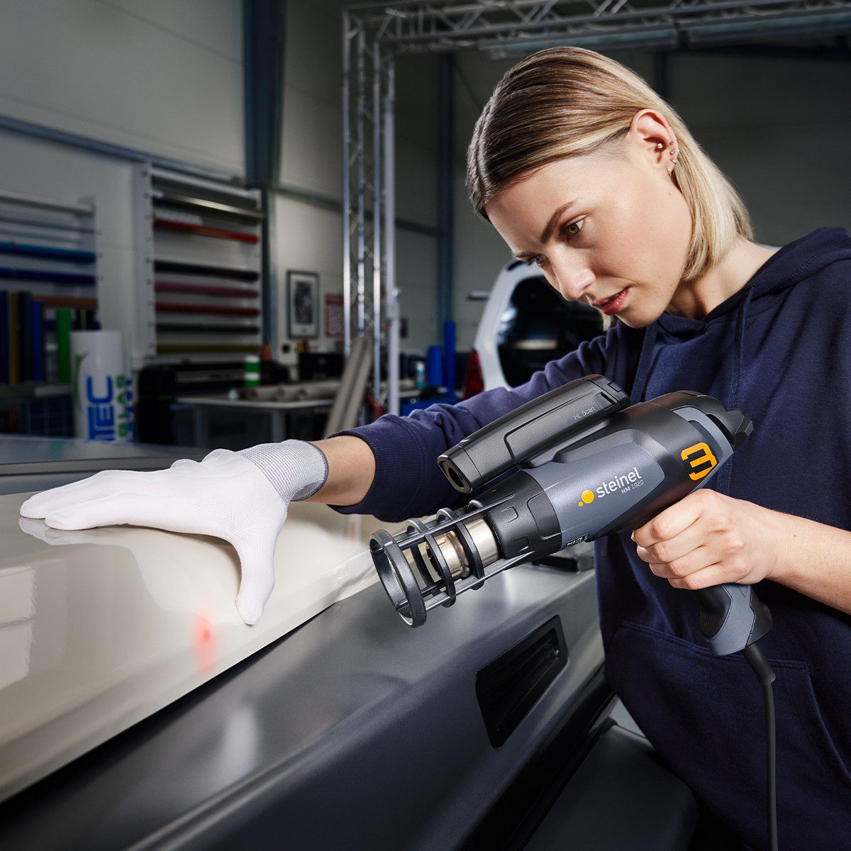 steinel Heißluftgebläse HM 1920 E, bis max. 600,00 °C, 2000 W, 9 Temperatur-Stufen, 80-600°C, 2,2m Kabel