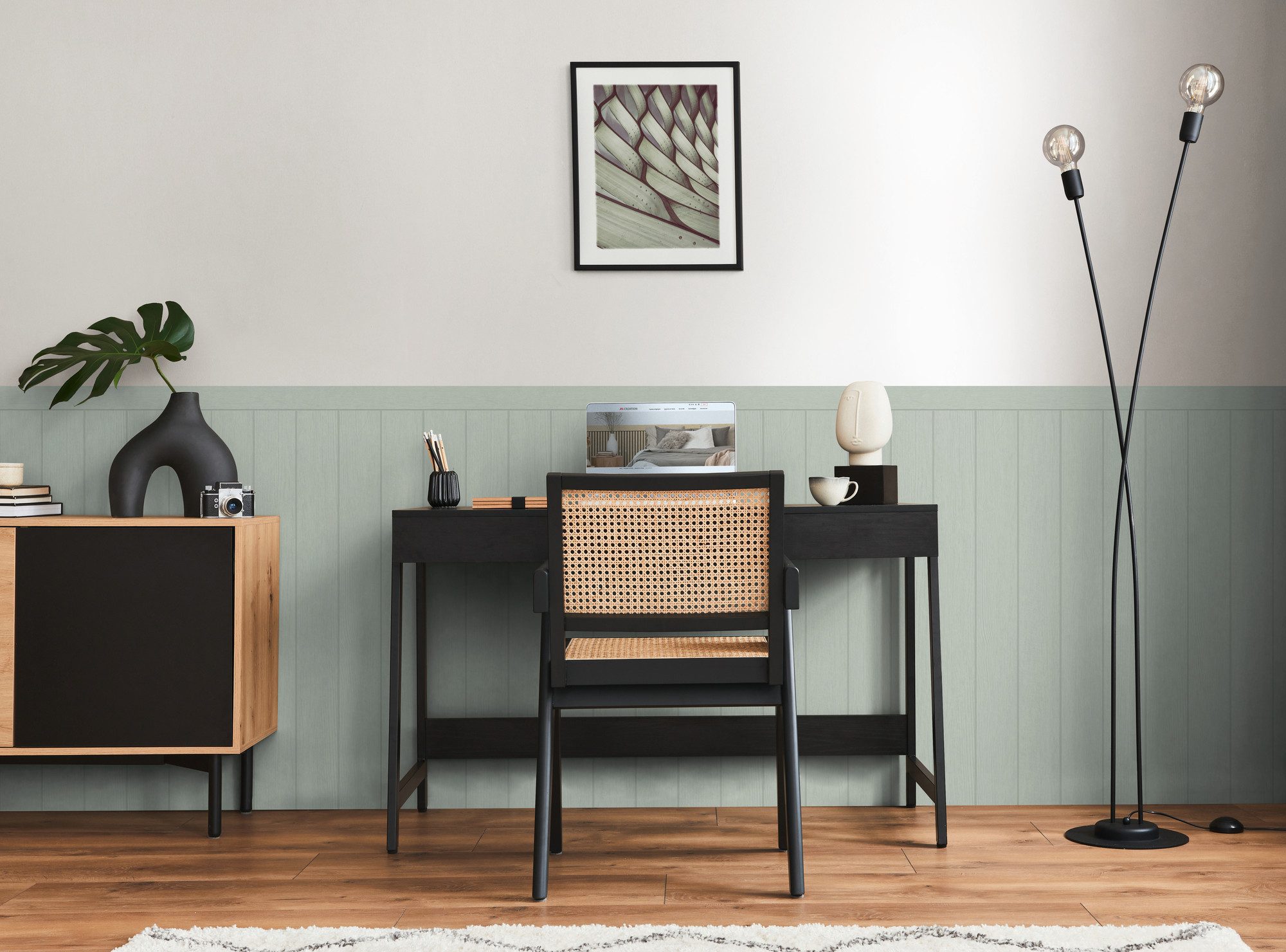 living walls Vliestapete Wallpanel Tapete Wandpaneele Mustertapete Holzpaneele Natur, strukturiert, matt, (1 St), Vliestapete Holz-Optik für Schlafzimmer Küche  – Bild 5 von 5