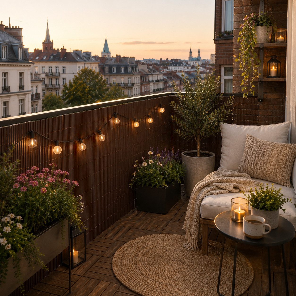 Sekey Balkonsichtschutz Sichtschutzmatte in Natur-Optik, wetterfest für Balkon, Garten & Zaun UV-beständig und wetterfest für Balkon, Garten & Terrasse – Bild 3 von 5