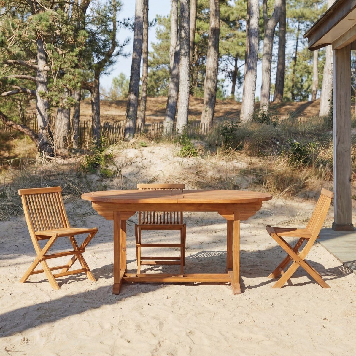 Tikamoon Gartentisch Ovaler Outdoor Tisch aus Akazienholz Capri 160