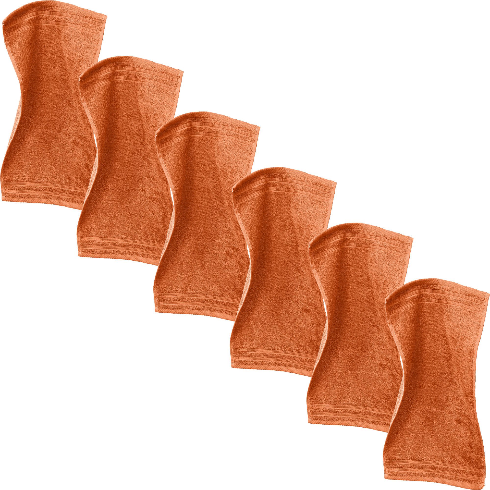 Erwin Müller Gästehandtuch Gästetuch "Heidelberg" 6er-Pack, Frottier, Walk-Frottier Uni