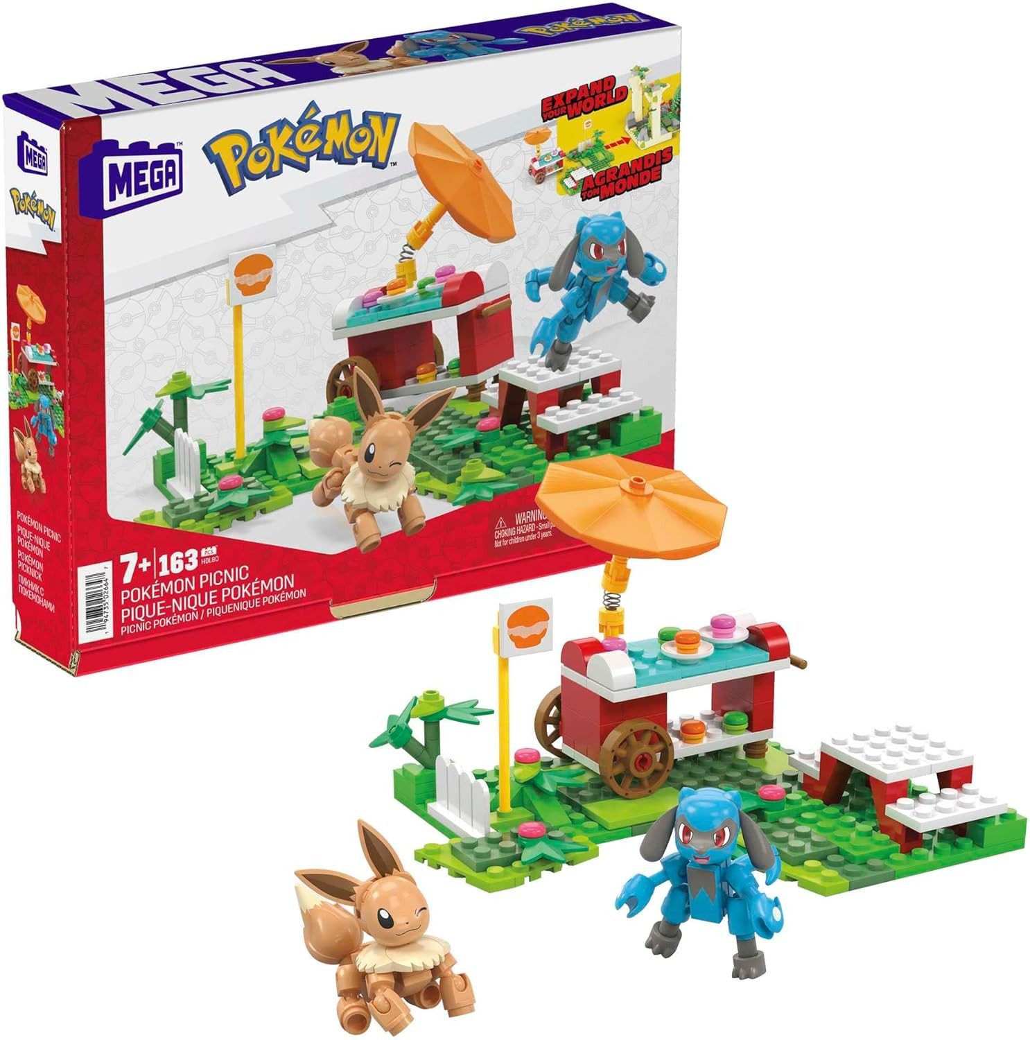 MEGA Mega Pokémon Figuren Bauset Picknick Abenteuer, 193 Teile Spielbausteine