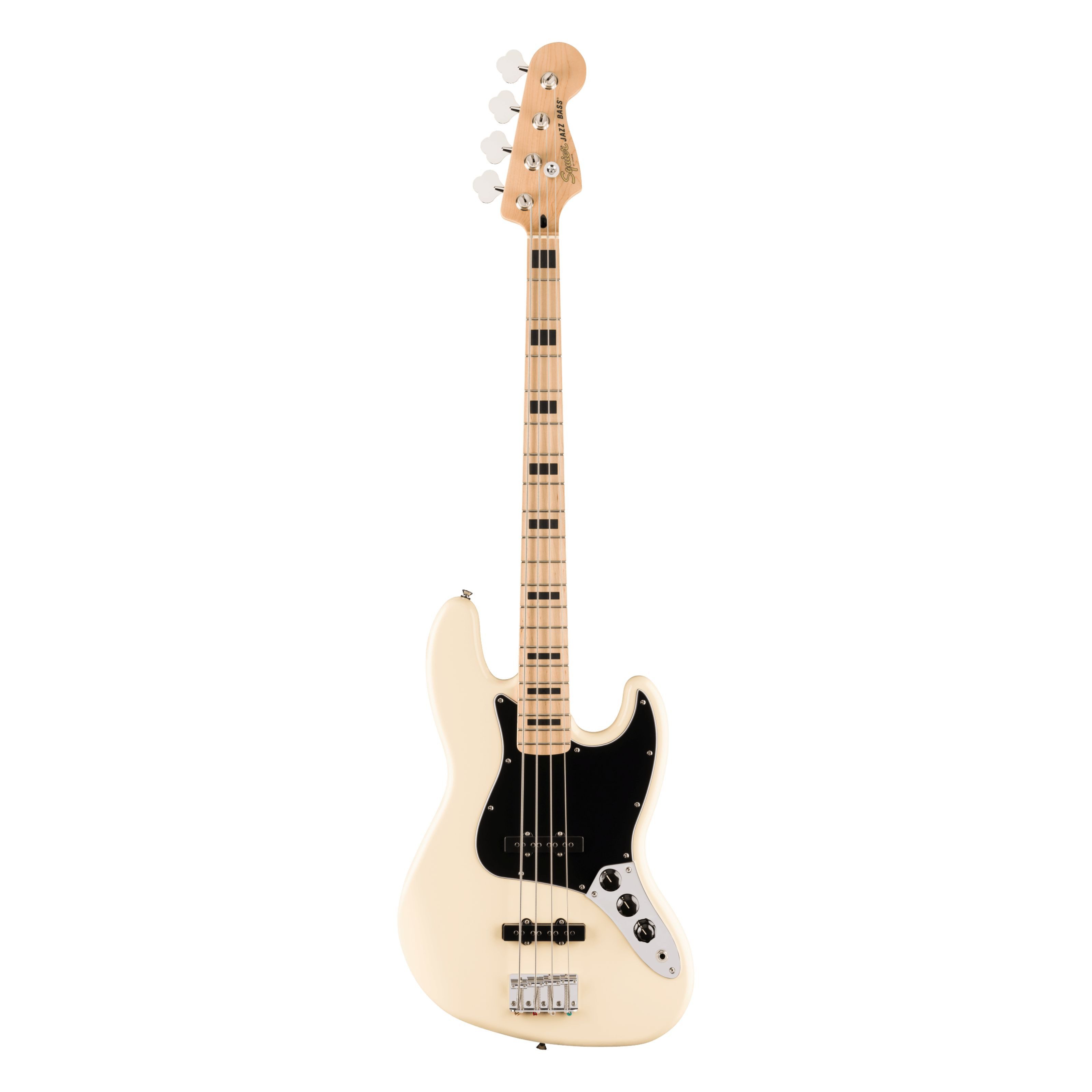 Squier E-Bass, E-Bässe, 4-Saiter E-Bässe, Affinity Active Jazz Bass Olympic White - E-Bass