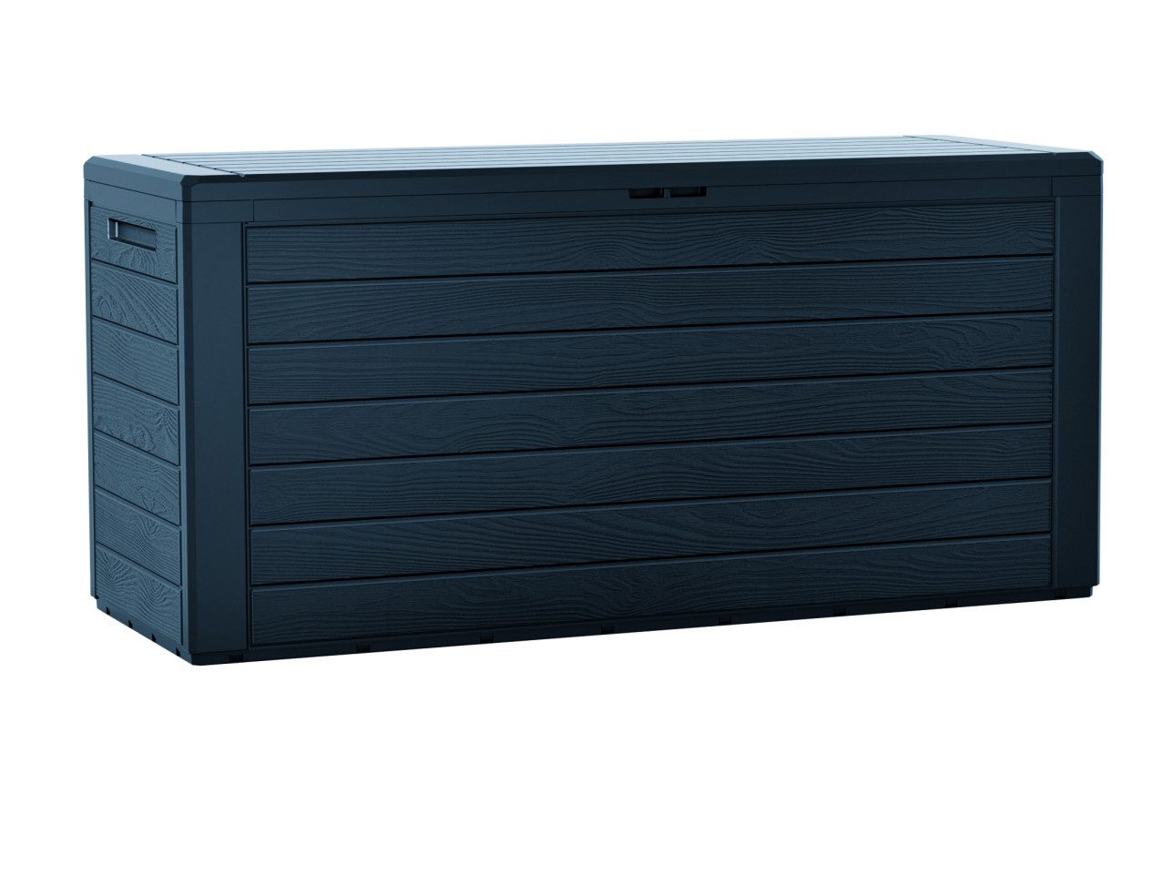 Prosperplast Gartenbox Auflagenbox Woodebox 280 Liter anthrazit günstig online kaufen
