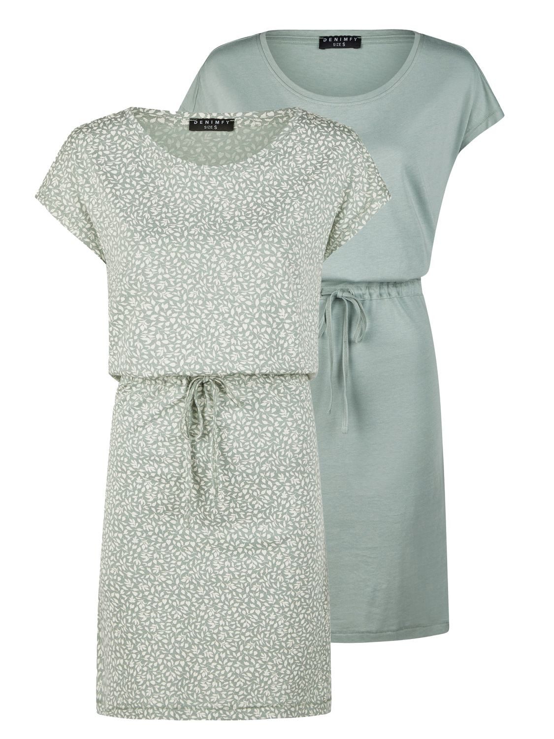 DENIMFY Sommerkleid Damen Kleid DFBella A-Linie Kurzarm Sommerkleid mit Run günstig online kaufen