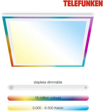 Telefunken LED Panel 321206TF MAGIC FRAMELIGHT, CCT - über Fernbedienung, RGB, LED fest integriert, Farbwechsler, Kaltweiß, Neutralweiß, Tageslichtweiß, Warmweiß, CCT, RGB Magic Randlicht, Fernbedienung, weiß, 47 x 47 x 7 cm