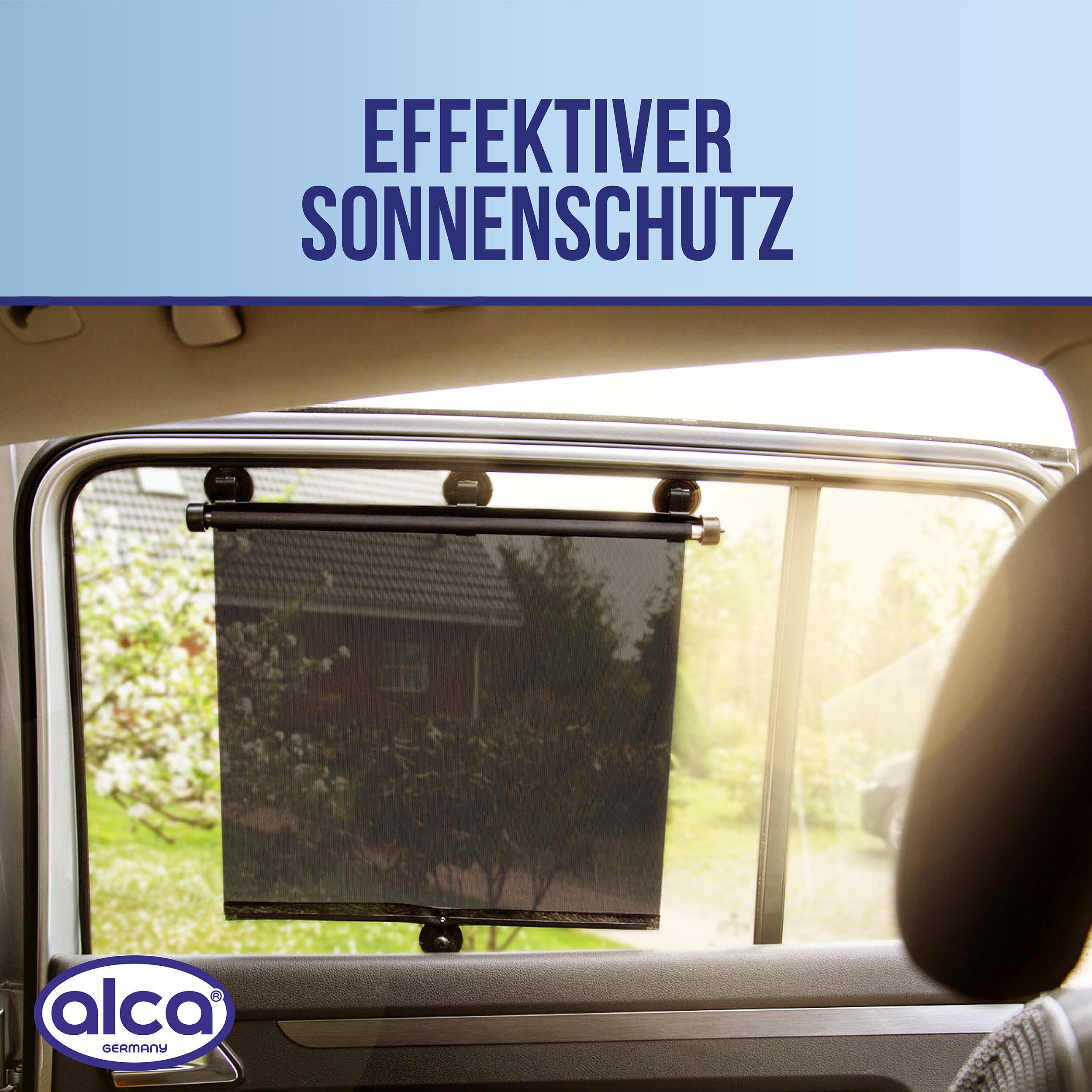 alca Autosonnenschutz Auto-Sonnenrollo 2x52x55 cm Autofenster 2er-Set UV Schutz Saugnäpfe, 52 x 2.5 cm, (2-St)
