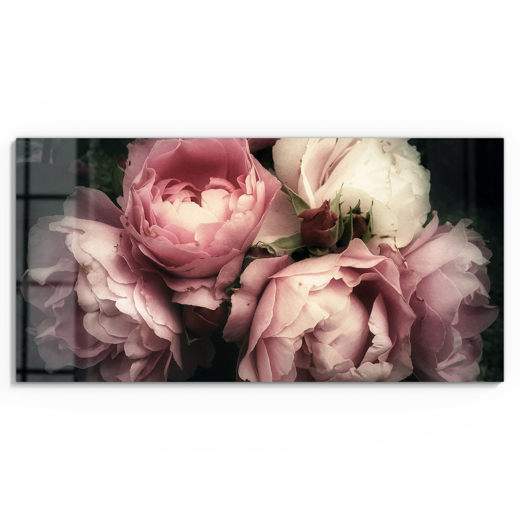 DEQORI Glasbild 'Nostalgische Blüte', 'Nostalgische Blüte', günstig online kaufen