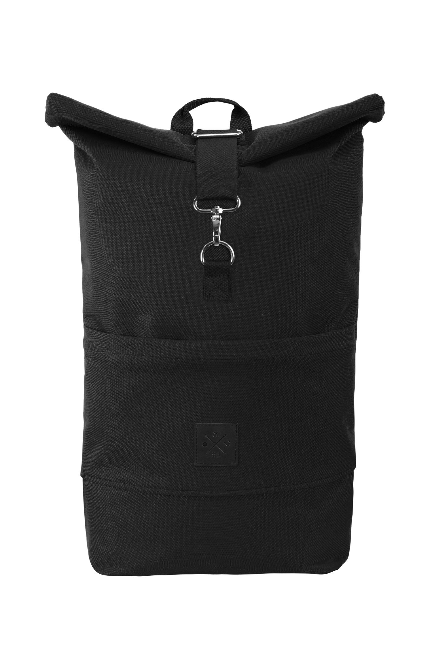 Manufaktur13 Tagesrucksack Roll-Top Backpack - Rucksack mit Rollverschluss, wasserdicht/wasserabweisend, verstellbare Gurte Black Out