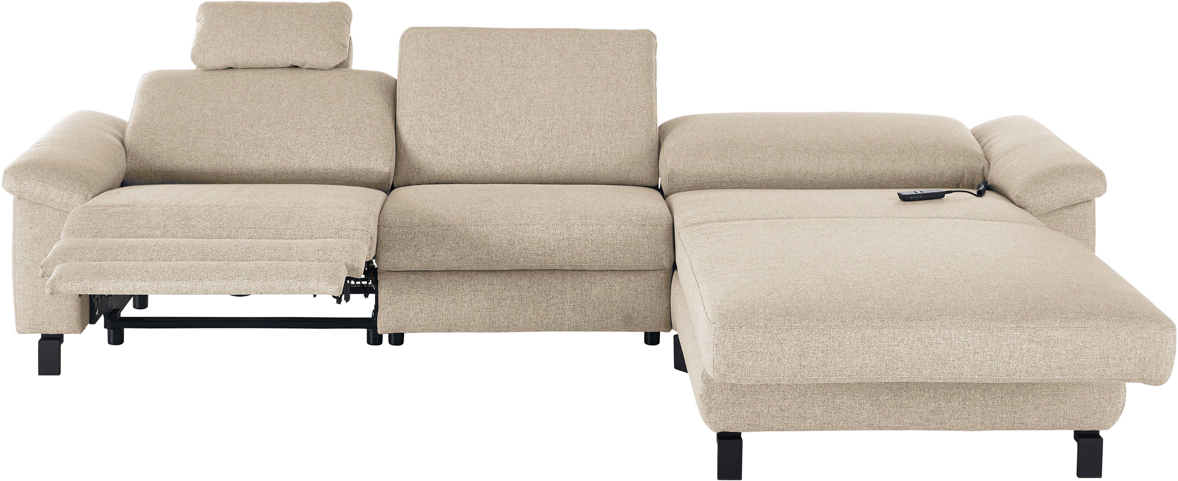 motorische 1,5-Sitzer, Mainau, 3C im Longchair Candy Schlaffunktion Relaxfunktion Ecksofa in natur