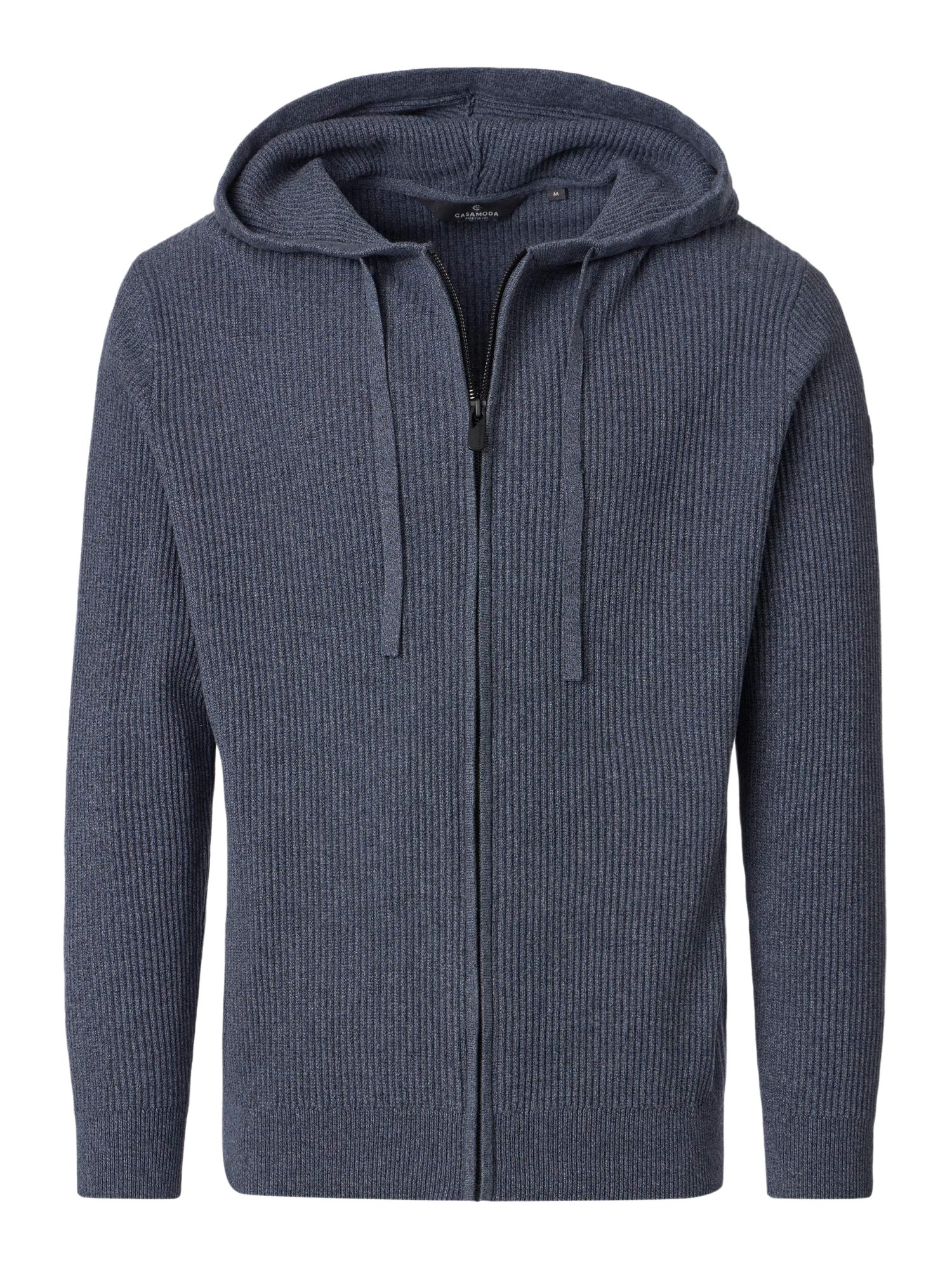 CASAMODA Strickjacke blau,Freizeit,Baumwolle,Unifarben,Rundhals,Lang,Regular Fit
