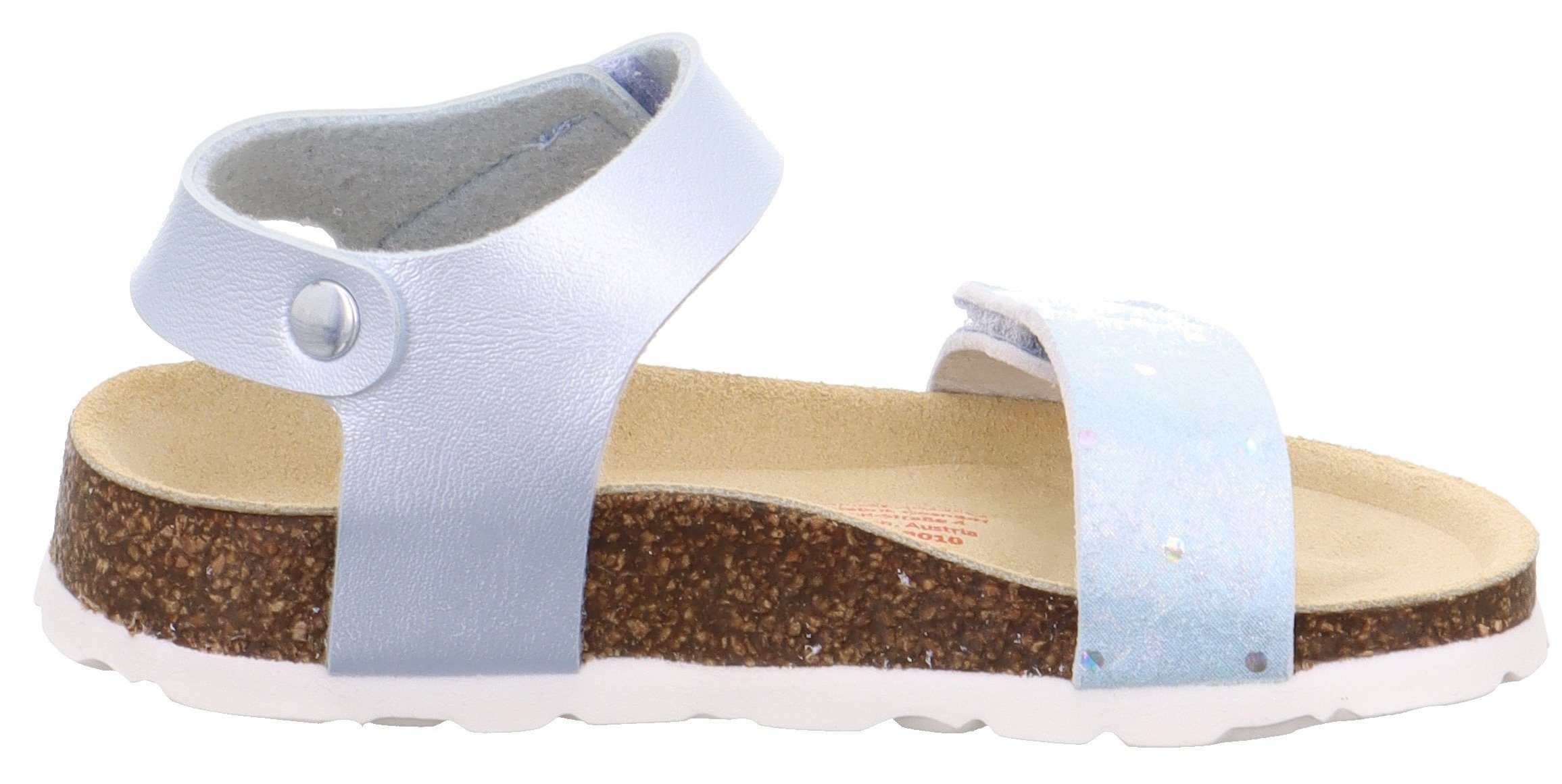 Superfit FUSSBETTPANTOFFEL WMS: mit blaus-silberfarben Klettverschluss Mittel Sandale