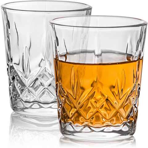 Praknu Schnapsglas 6 Schnapsgläser Kristall 4cl Whiskygläser Set, Kristallglas, Spülmaschinenfest - Standfest dank dickem Boden - Vintage Design