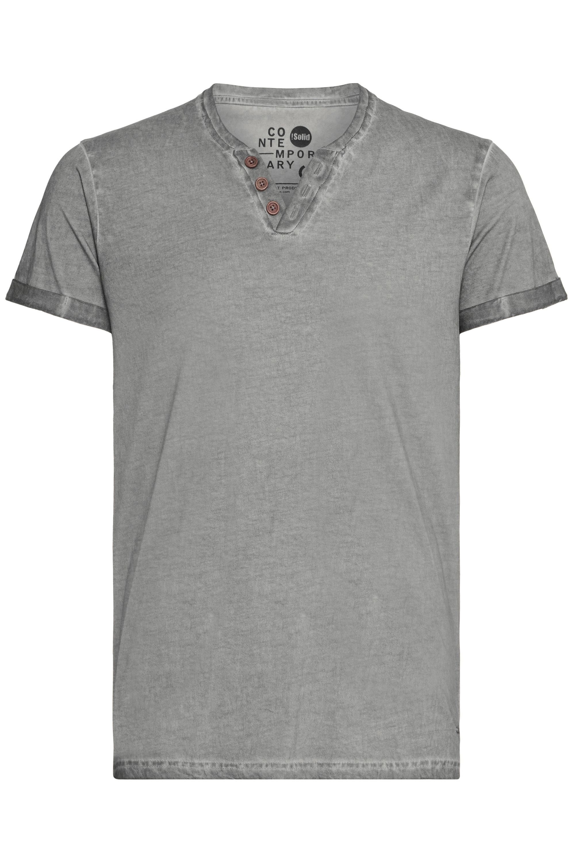 !Solid Rundhalsshirt SDTino Kurzarmshirt mit Knopfleiste