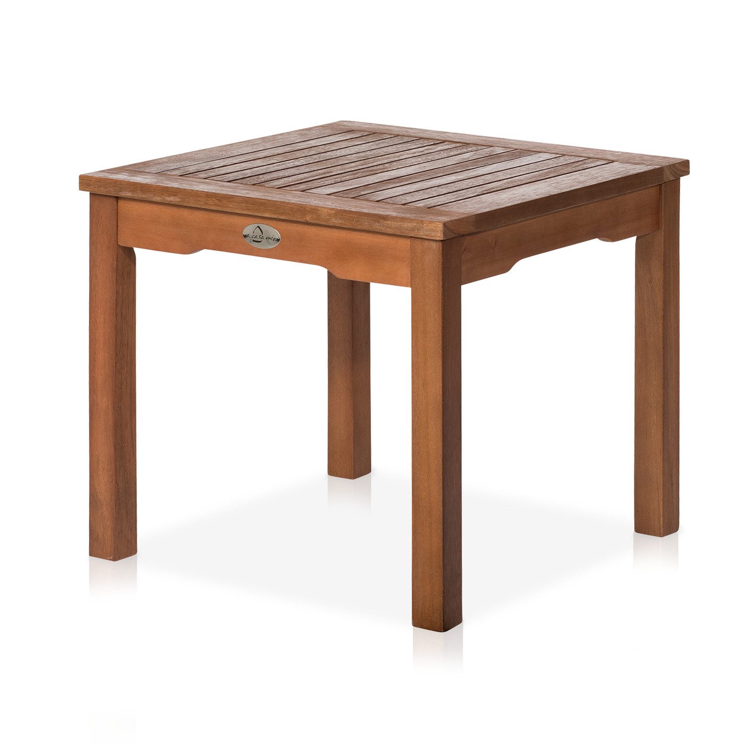 KHG Beistelltisch Balkontisch 50x50 cm, bis 75 kg belastbar (Outdoor-Tisch), aus Eukalyptus-Holz, zum Schutz geölt, FSC-Zertifiziert