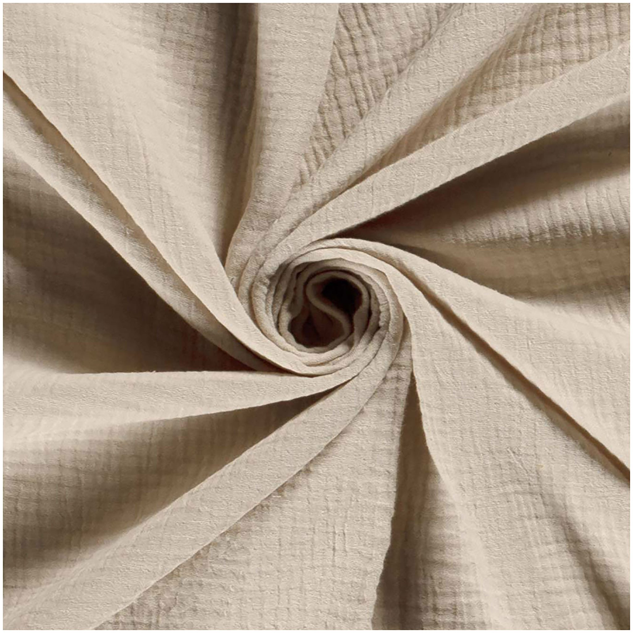 maDDma Stoff 50x130cm Musselin Stoff uni Meterware Mulltuch, beige