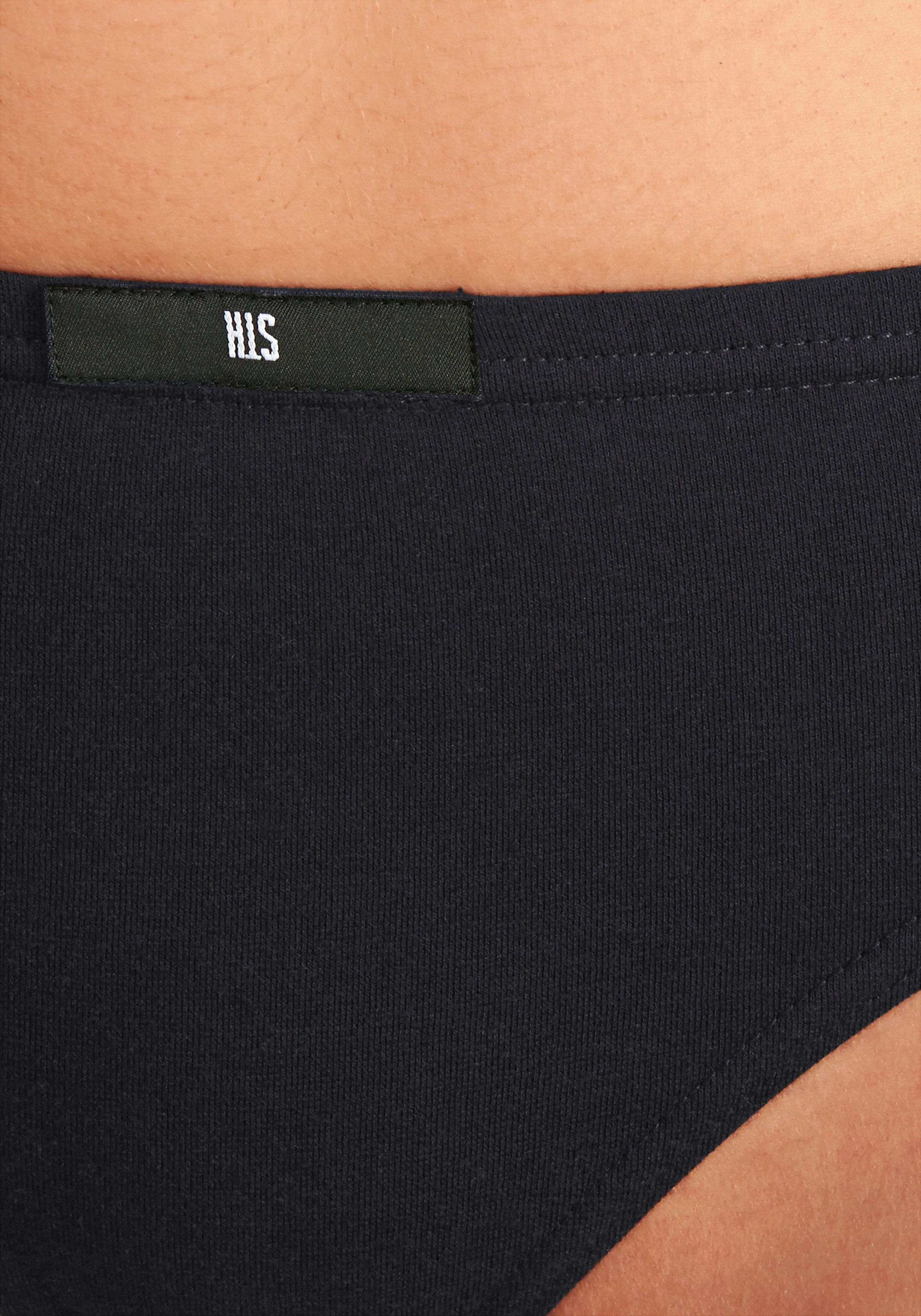 schwarz aus H.I.S String Baumwoll-Qualität elastischer 10-St) (Packung,