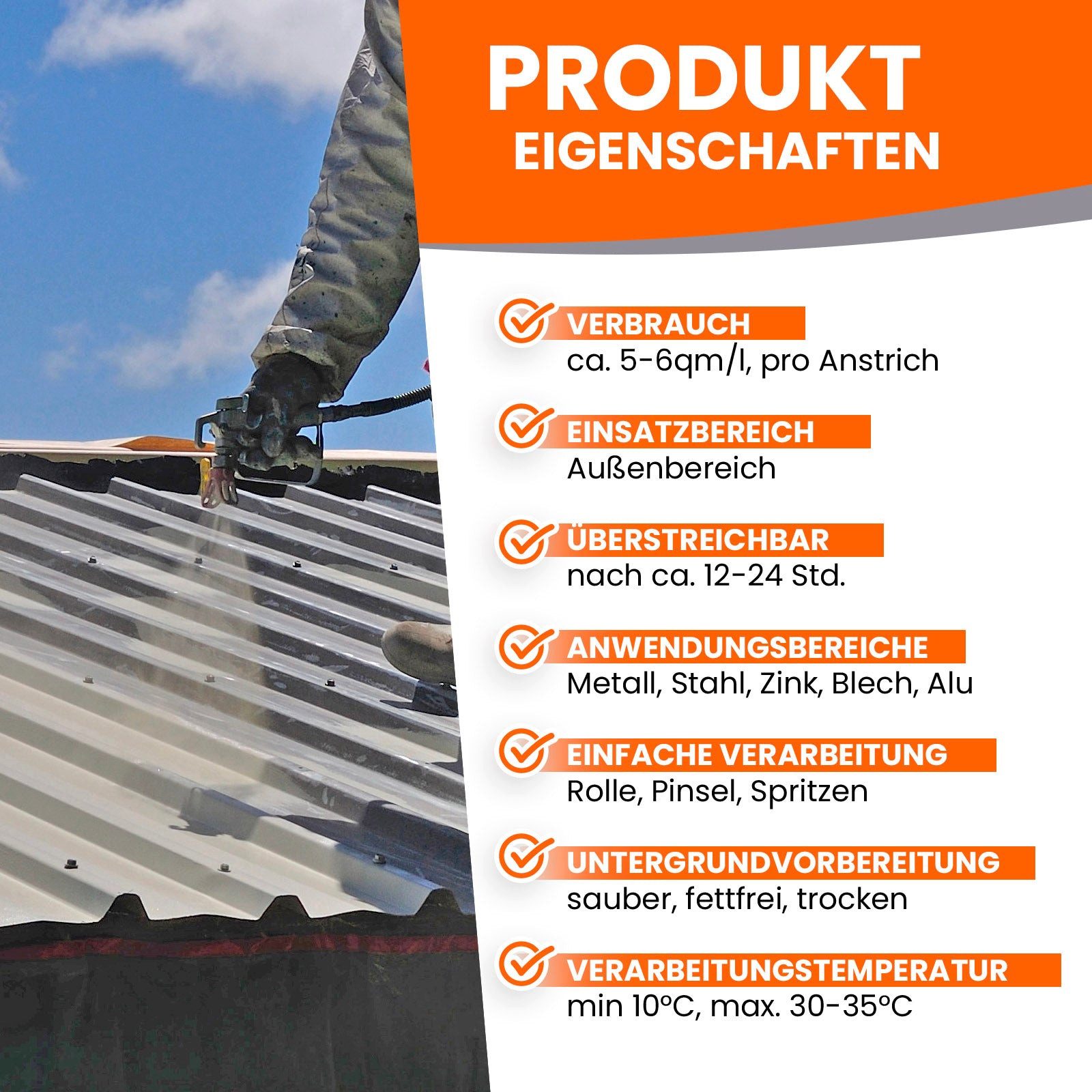 BEKATEQ Dachfarbe LS-580 Metall Dachfarbe 3in1