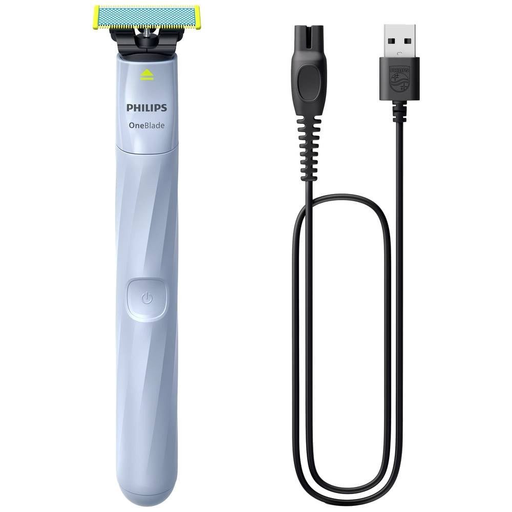 Philips Elektrorasierer OneBlade 1st Shave QP1324/20 Nassrasierer Himmelblau, abwaschbar