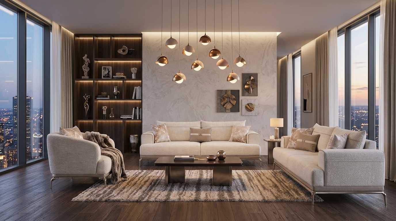 JVmoebel Polstergarnitur Sofa Set 3 Sitzer Sessel Beige Modern Luxus Bequem Couch, (3-tlg., 3-tlg)