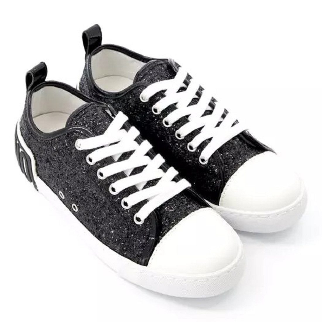 Moschino MOSCHINO DAMEN Sneakers VULCA25 GLITTER+VERN.NERO. Sneaker Glitzer