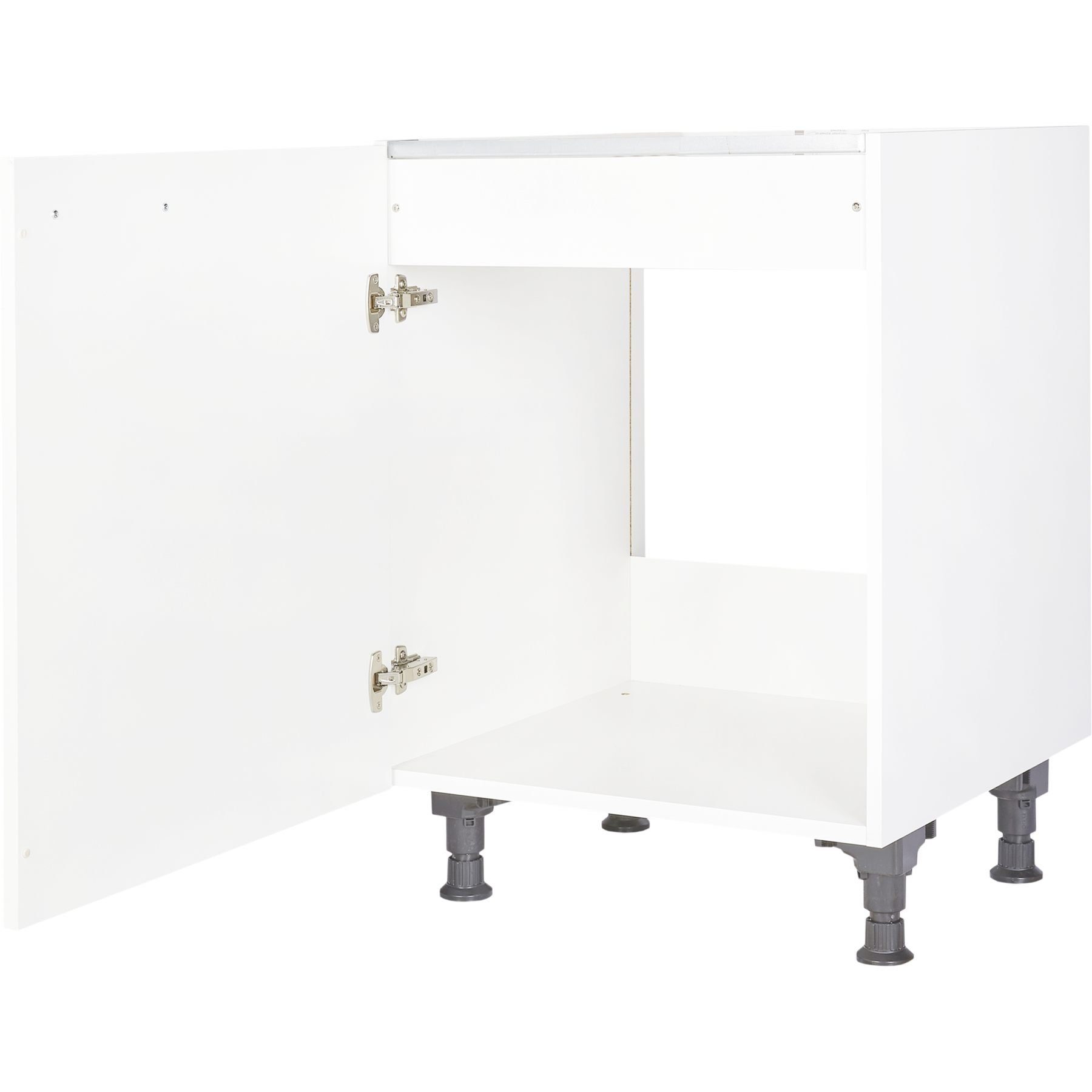 nobilia® Spülenschrank SPUD60 Metallgriff Edelstahlfarbig 263, hochwertig + komplett vormontiert