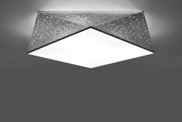 Licht-Erlebnisse Deckenleuchte LYNNDIE, ohne Leuchtmittel, Deckenlampe Grau gemustert B:50cm 3x E27 Schlafzimmer Wohnzimmer