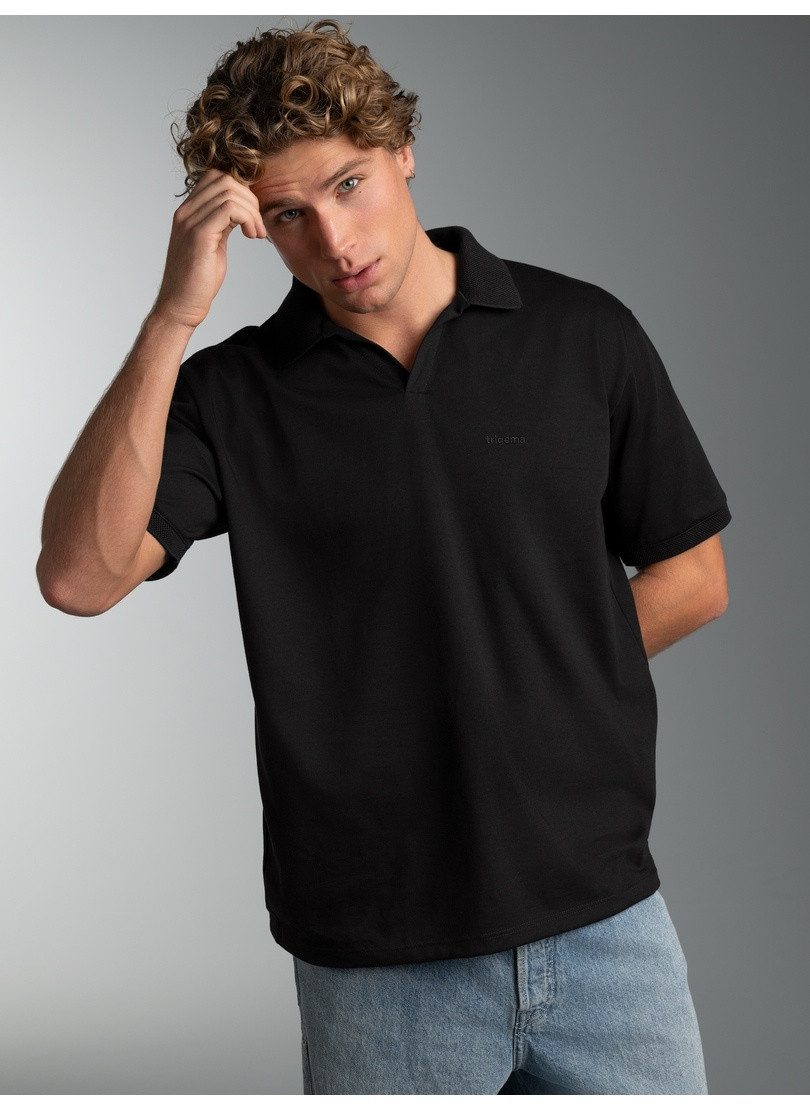 Trigema TRIGEMA Poloshirt DELUXE ohne Knopfleiste (1-tlg)