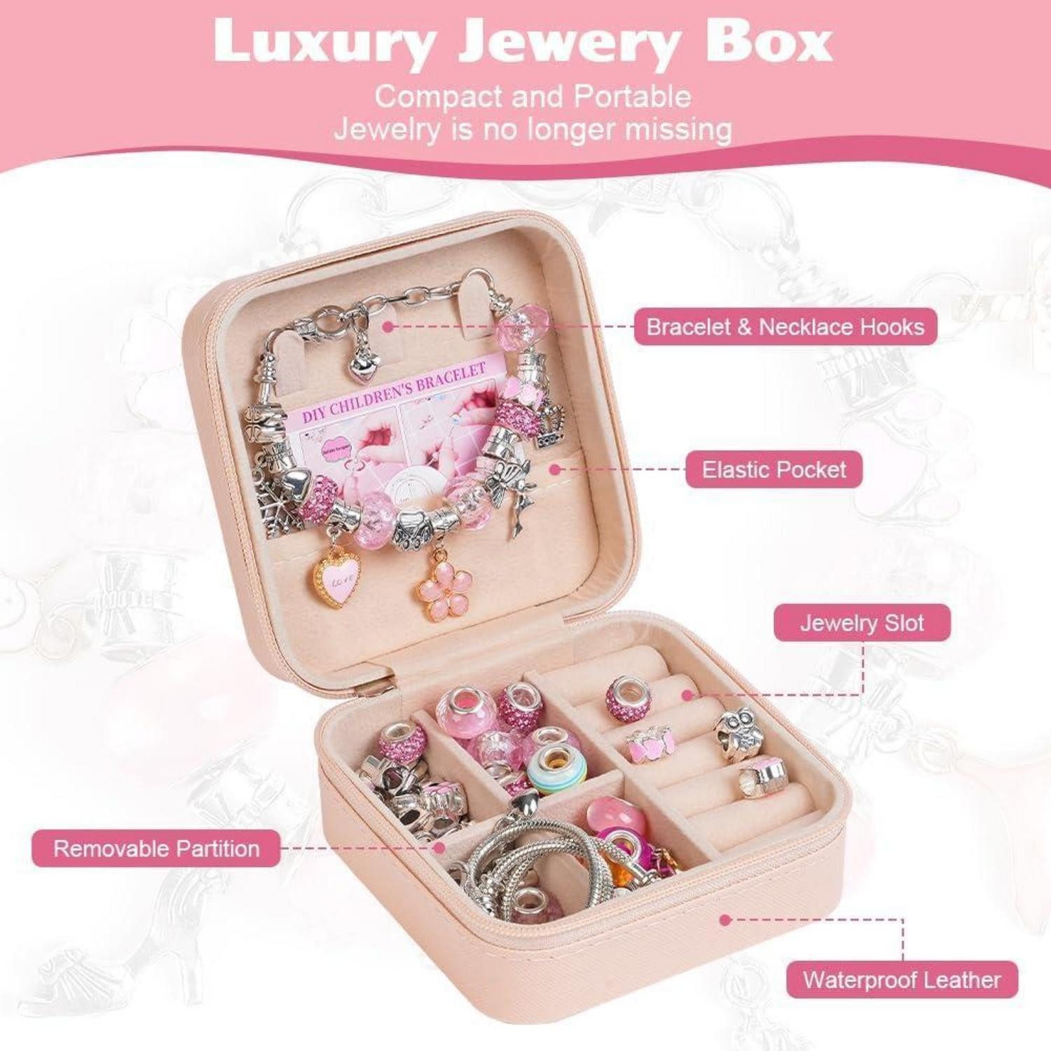 LuxusKollektion Schmuck-Adventskalender Bastelset Armbänder Mädchen 6 12 Jahre Adventskalender Rosa