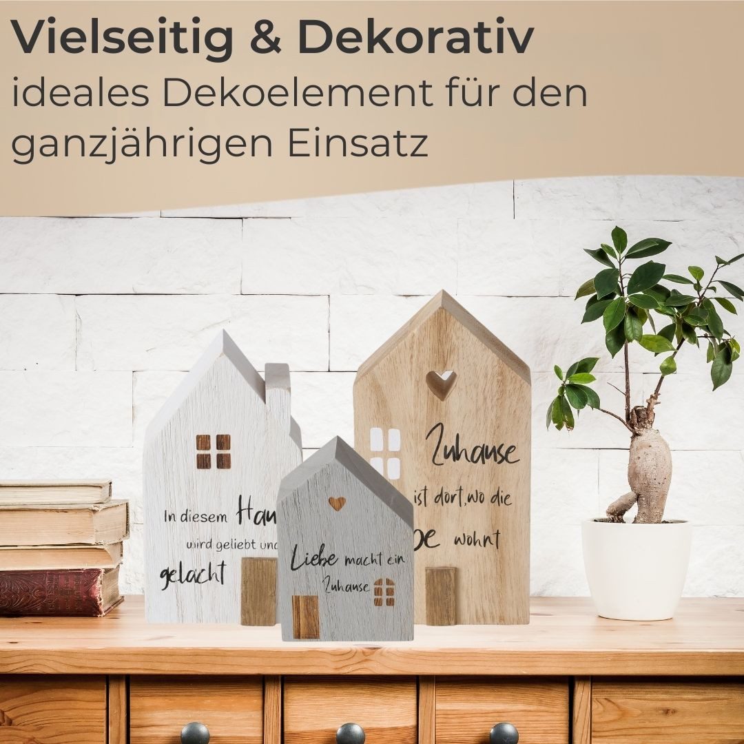 Topanbieter999 Dekoobjekt Holz Deko Häuser mit Sprüchen Set (3 St., 3er Set) – Bild 4 von 5
