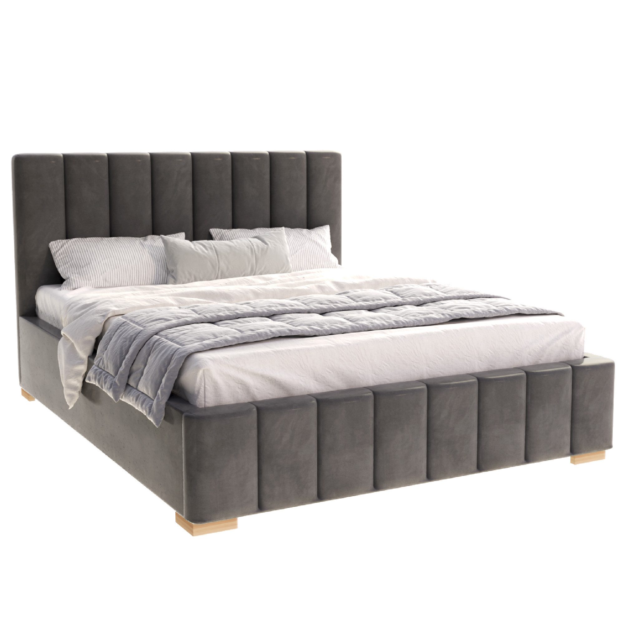 FDM Polsterbett modern mit Bettkasten MADE IN EU - mit hochwertigem Velours günstig online kaufen