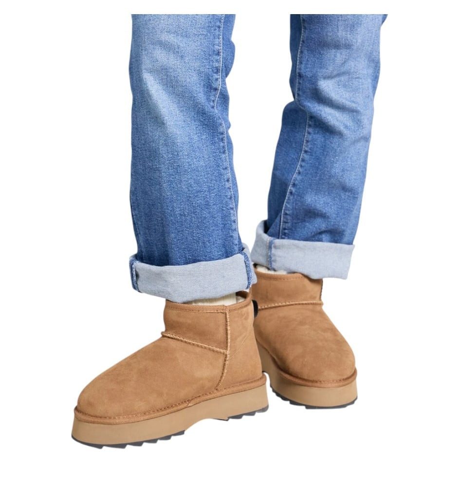 Emu Australia Sharky Micro Flatform (Lammfell, Plateausohle) braun Damen Winterstiefel