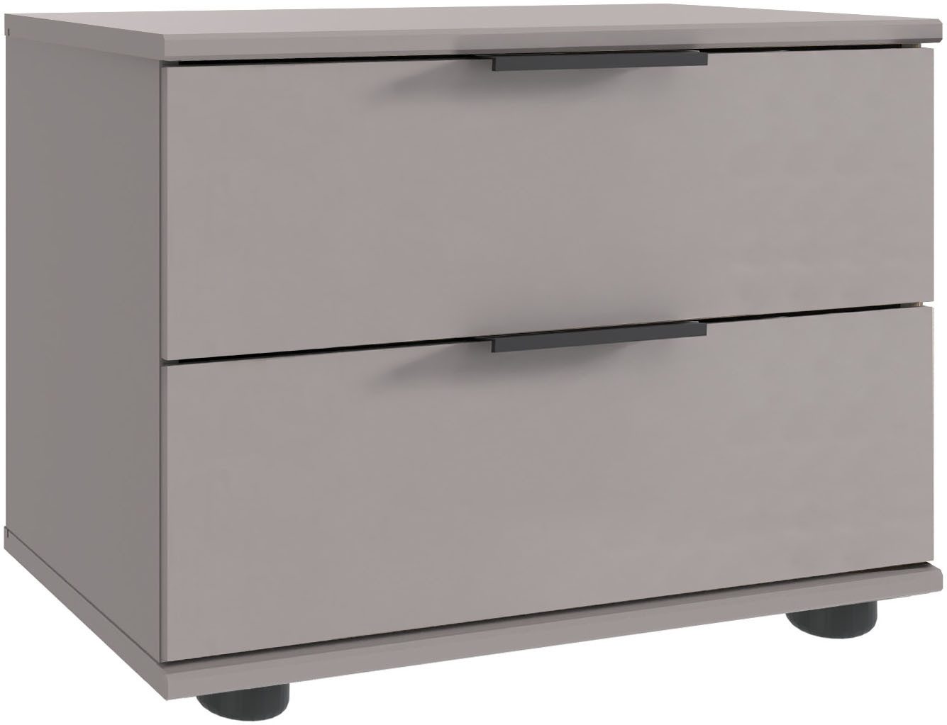 Wimex Nachtkommode Tilburg, einzeln oder im 2er Set, Made in Germany, Nachtschrank mit 2 Schubladen, schwarze Metallgriffe